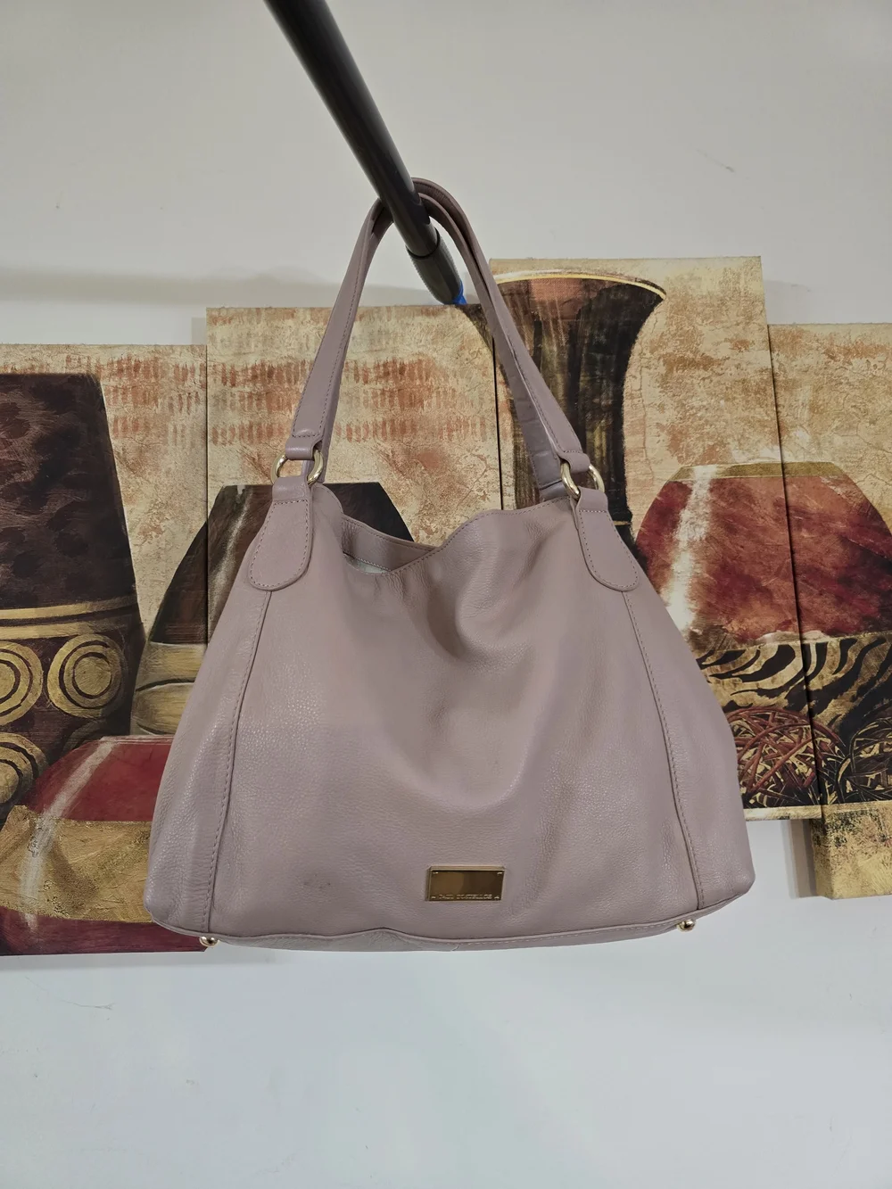 Paul Costelloe Mauve Pink Leather Hobo Bag